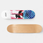 *~* Militärische ROSE Rot-Weiß-Blaue Flagge Skateboard (Horizontal)
