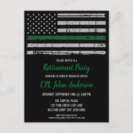 Militärische Ruhestandsarmee dünne grüne Linie Ankündigungspostkarte