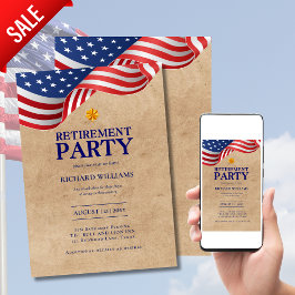 MILITÄRISCHE RÜSTUNG Gold Oak Leaf Oberst US-Flagg Einladung