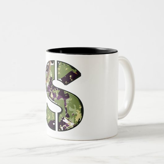 Militärische Schreibweise Zweifarbige Tasse (VorderseiteRechts)