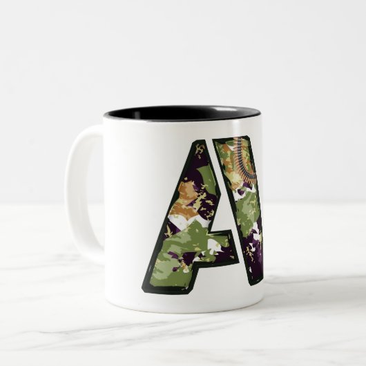 Militärische Schreibweise Zweifarbige Tasse (Vorderseite Links)