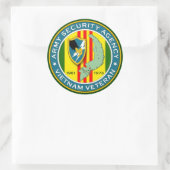 Militärische Sicherheitsbehörde Vietnam Veteran Runder Aufkleber (Tasche)