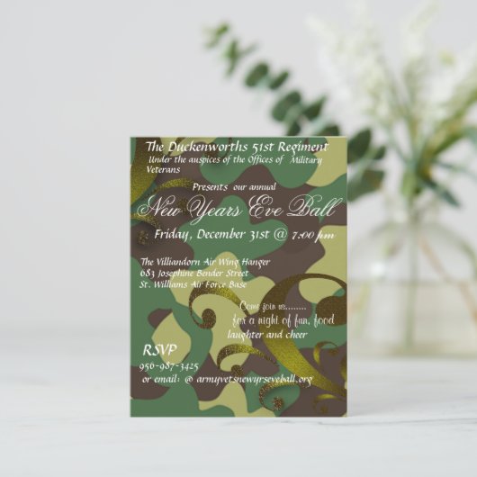 Militärische Silvester-Ball-Einladung Einladung (Stehend Vorderseite)
