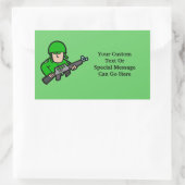 Militärische Soldaten Camouflage Grüne Designer Ku Rechteckiger Aufkleber (Tasche)