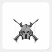 Militärische Stärke Quadratischer Aufkleber (Vorderseite)