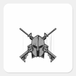 Militärische Stärke Quadratischer Aufkleber