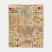 Militärische strategische Karten des Vintagen Zivi Fleecedecke (Vorderseite)