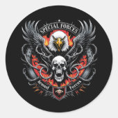 Militärische Streitkräfte begeistern Grafikdesign Runder Aufkleber (Vorderseite)