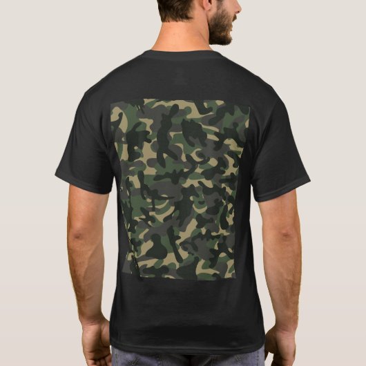 Militärische Tarnkappengrün T-Shirt (Rückseite)