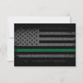 Militärische Thin Green Line Vielen Dank für Ihr E Dankeskarte (Rückseite)