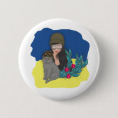 Militärische ukrainische Frau Button (Vorderseite)