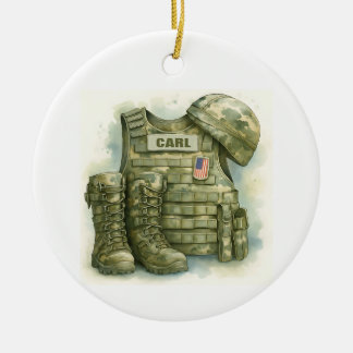 Militärische Uniform-Ornamente, Militär, Stiefel u Keramik Ornament