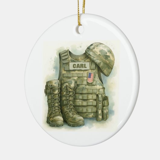 Militärische Uniform-Ornamente, Militär, Stiefel u Keramik Ornament (Links)