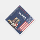 Militärische US-Fahne stimuliert BLAU auf dem Weg Serviette (Ecke)