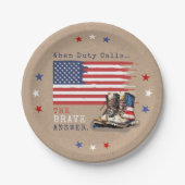 Militärische US-Fahne stimuliert RUSTIK auf dem We Pappteller (Vorderseite)