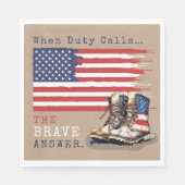 Militärische US-Fahne stimuliert RUSTIK auf dem We Serviette (Vorderseite)