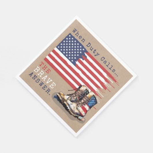 Militärische US-Fahne stimuliert RUSTIK auf dem We Serviette (Ecke)