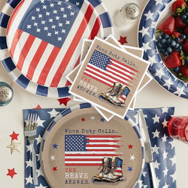 Militärische US-Fahne stimuliert RUSTIK auf dem We Serviette