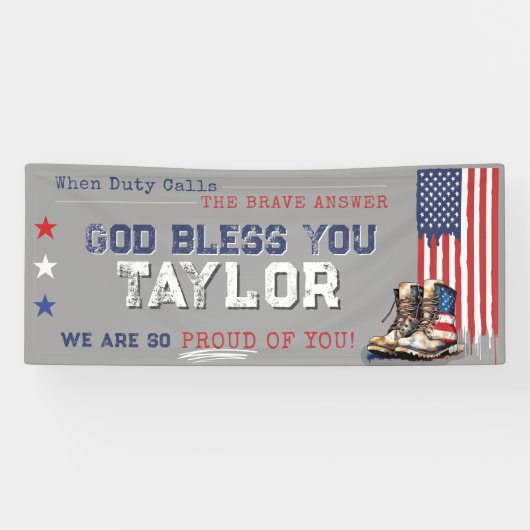 Militärische US-Flaggenstiefel 2,5 x 6 Graustufen Banner (Horizontal)