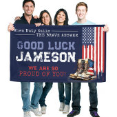 Militärische US-Flaggenstiefel gehen weg von Party Banner