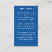 Militärische Veteran Beerdigungskarte Amerikanisch Telefonnummerkarte (Rückseite)