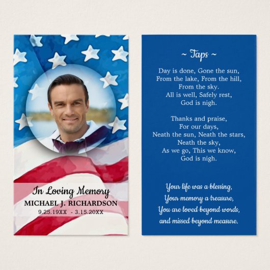Militärische Veteran Patriotic Beerdigung Prayer C (Vorne & Hinten)