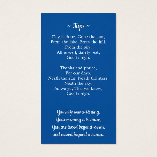 Militärische Veteran Patriotic Beerdigung Prayer C (Rückseite)