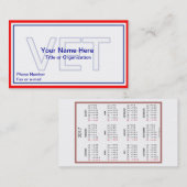 Militärische Veteran-Visitenkarte Visitenkarte (Vorne/Hinten)