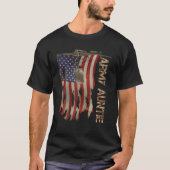Militärische Veteranen der Armee Retro US Flag Cam T-Shirt (Vorderseite)