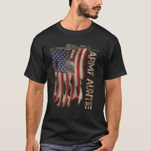 Militärische Veteranen der Armee Retro US Flag Cam T-Shirt (Vorderseite)