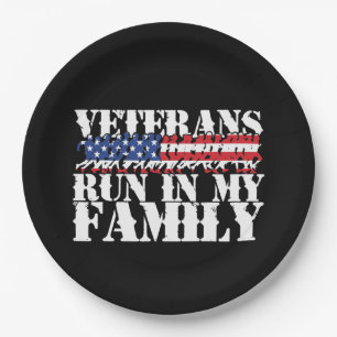 Militärische Veteranen, die in meiner Familie lauf Pappteller