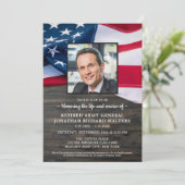 Militärische Veteranen feiern Amerikanische Flagge Einladung (Stehend Vorderseite)