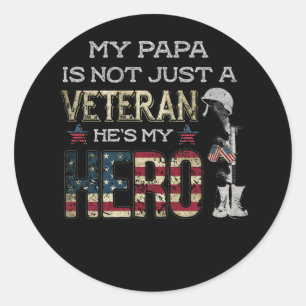 Militärische Veteranen unterstützen mein Papa Runder Aufkleber