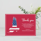 Militärische Veteranenarmee Beerdigung Adler Ameri Dankeskarte (Stehend Vorderseite)