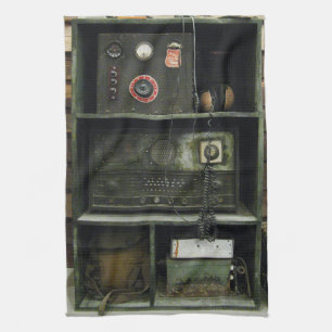 Militärische Vintage Funkausrüstung Handtuch