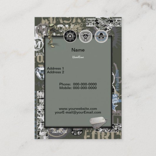 Militärische Visitenkarte (Vorderseite)