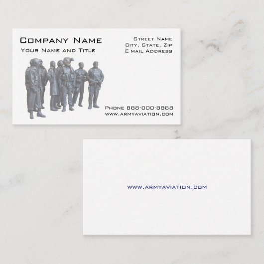 Militärische Visitenkarte für Armeeaviatoren (Vorne/Hinten)
