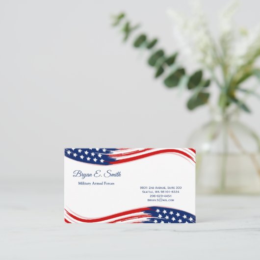 Militärische Visitenkarte Telefonnummerkarte (Stehend Vorderseite)