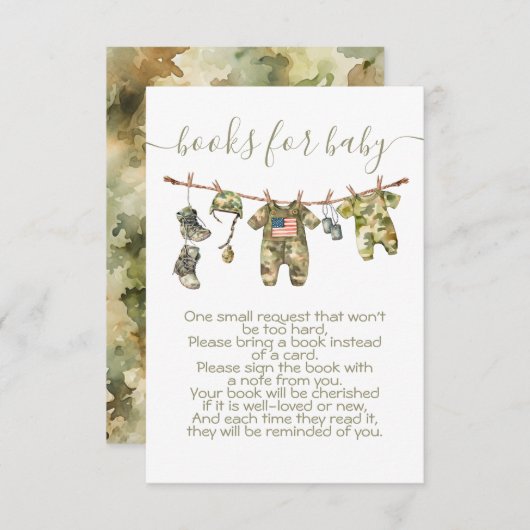 Militärische Wäscheleinen für die Baby-Gehege Einladung (Vorne/Hinten)