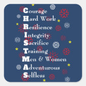 Militärische Weihnachten anpassbar Quadratischer Aufkleber (Vorderseite)