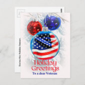 Militärische Weihnachtsfahne Amerikas für Veterane Postkarte (Vorne/Hinten)