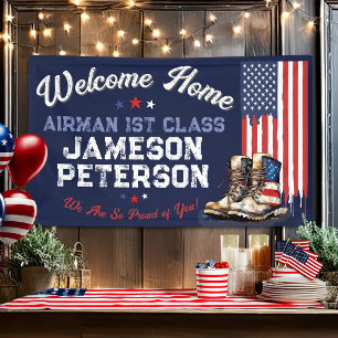 Militärische Willkommens-US-Flaggen-Stiefel Patrio Banner