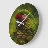 Militärischer Arsch-Grüner Papagei Große Wanduhr (Winkel)