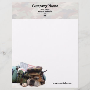 Militärischer Boxer-Dog-Letter Briefbogen
