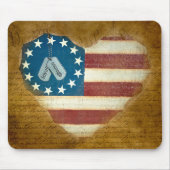 Militärischer Dank Herzfahne Mousepad (Vorne)