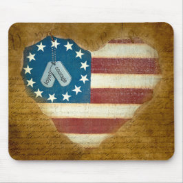 Militärischer Dank Herzfahne Mousepad