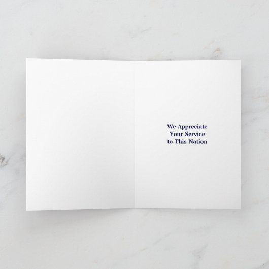 Militärischer Dank Patriotic Custom Dankeskarte (Innenseite)