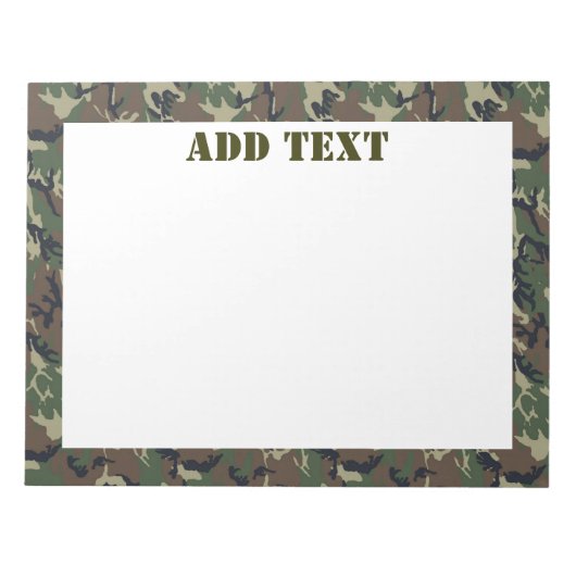 Militärischer Hintergrund der Waldkamouflage Notizblock (Vorderseite)