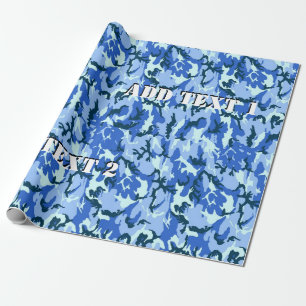 Militärischer Hintergrund von Blue Camouflage Geschenkpapier