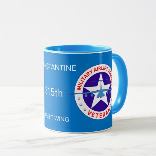 Militärischer Luftbrücke Veteran individuell anpas Tasse (VorderseiteRechts)